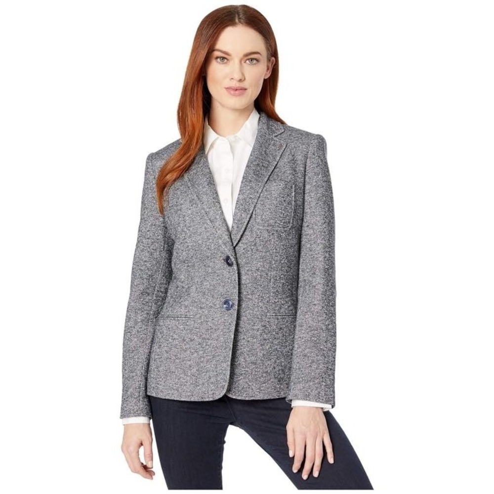 Banana Republic Women's Gray Polka Dot Wool Blend Blazer - Size 2